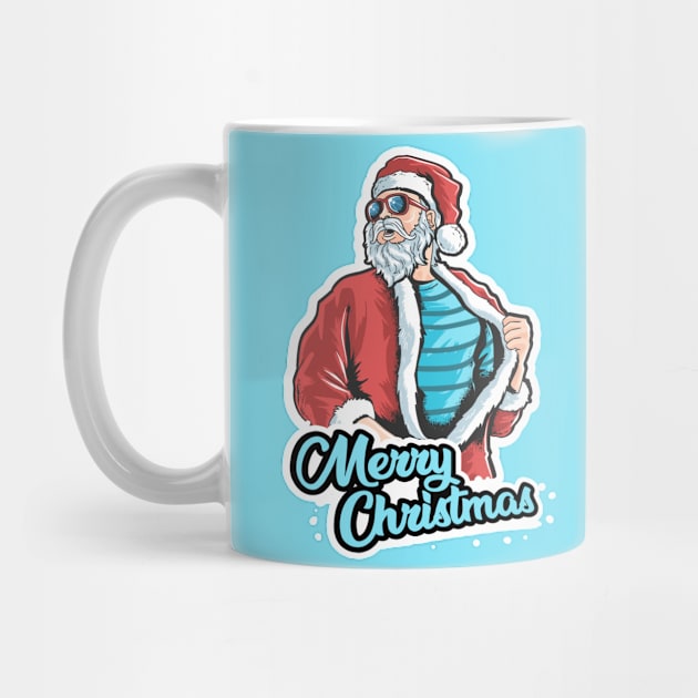 Vintage Santa Claus Retro Design Christmas Beer Funny Gift Idea by ivaostrogonac